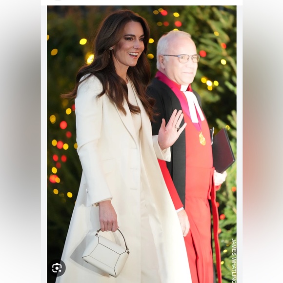 SOLD NWT Strathberry Nano Mosaic Bag Cream Vanilla Leather seen Kate Middleton - Picture 6 of 11